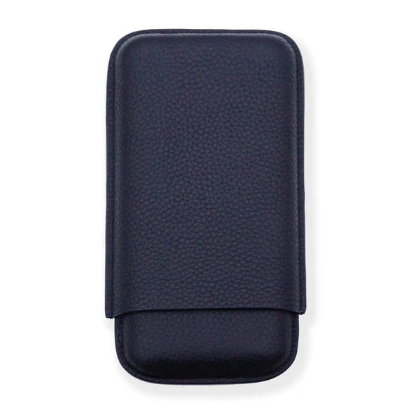 Black Leather 3 Finger Cigar Pouch