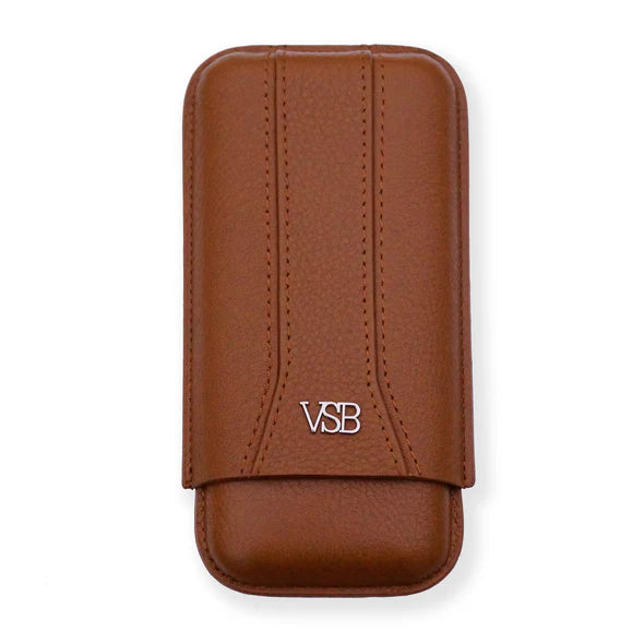 Brown Leather 3 Finger Cigar Pouch