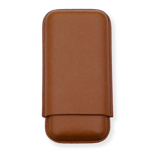 Brown Leather 3 Finger Cigar Pouch