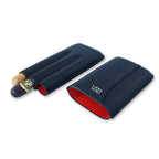 Black Leather 3 Finger Cigar Pouch