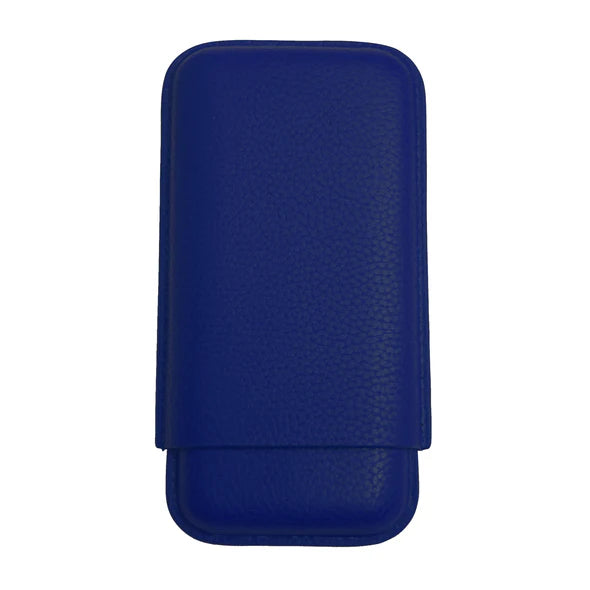 Blue Leather 3 Finger Cigar Pouch
