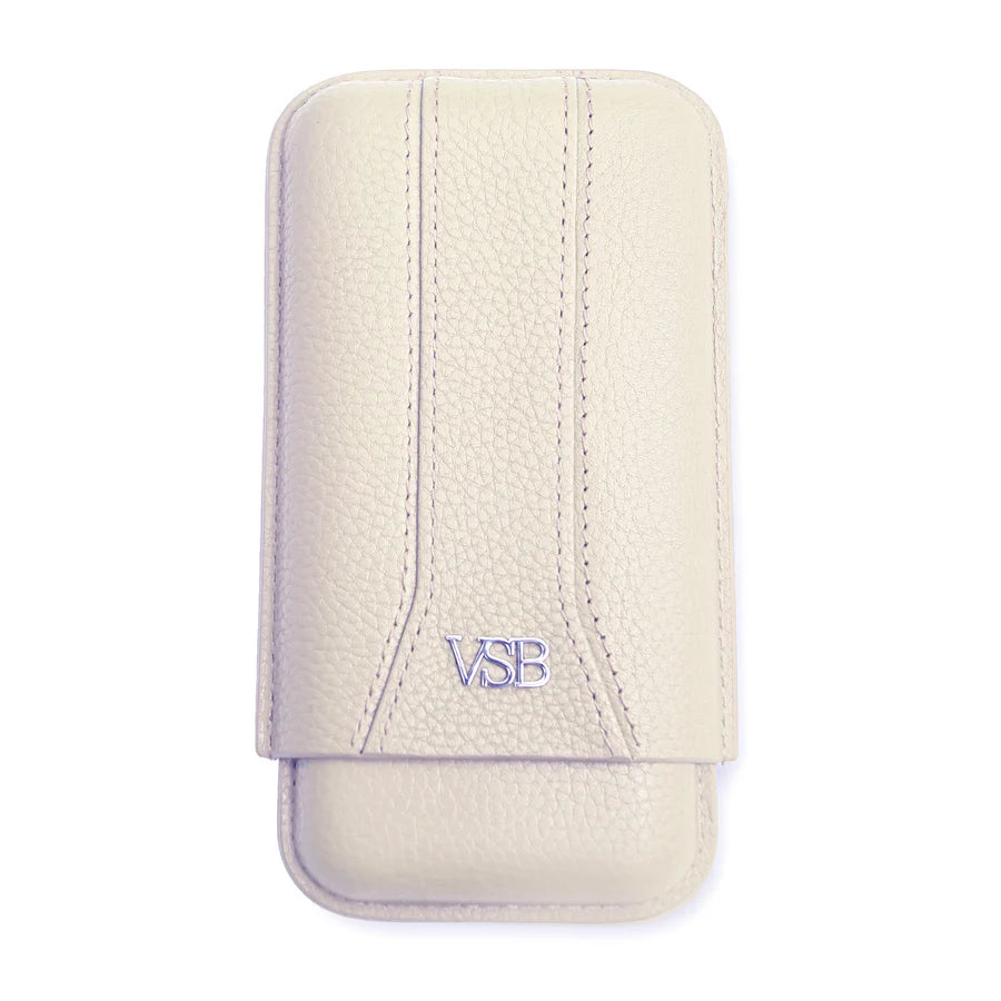 Cream Leather 3 Finger Cigar Pouch