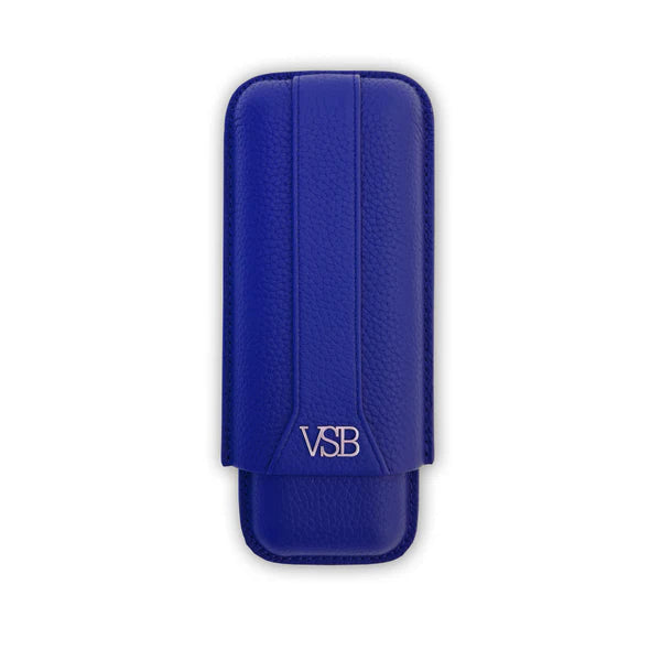 Blue Leather 2 Finger Cigar Pouch