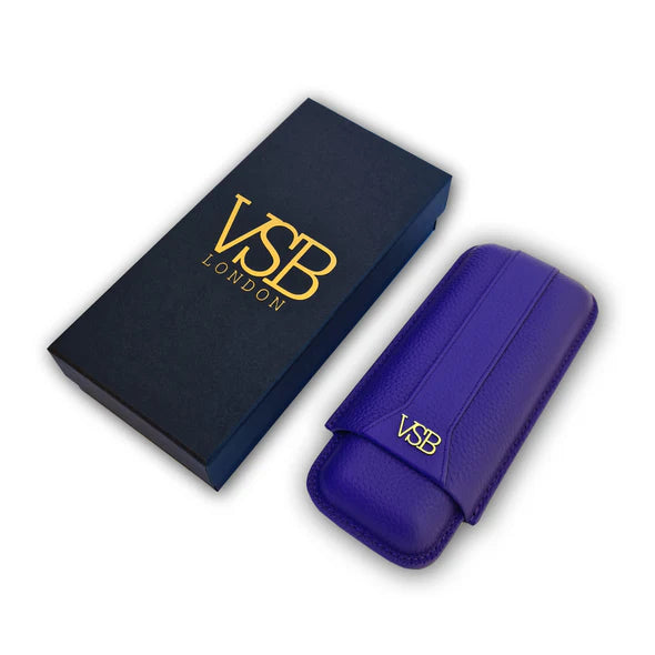 Blue Leather 2 Finger Cigar Pouch