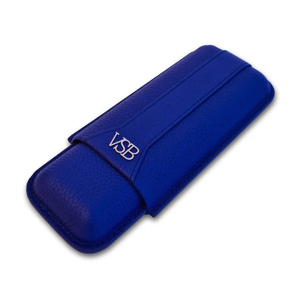Blue Leather 2 Finger Cigar Pouch