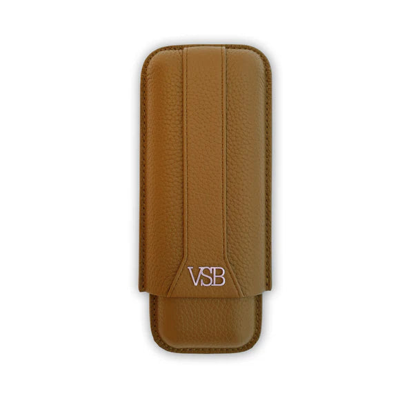 Brown Leather 2 Finger Cigar Pouch