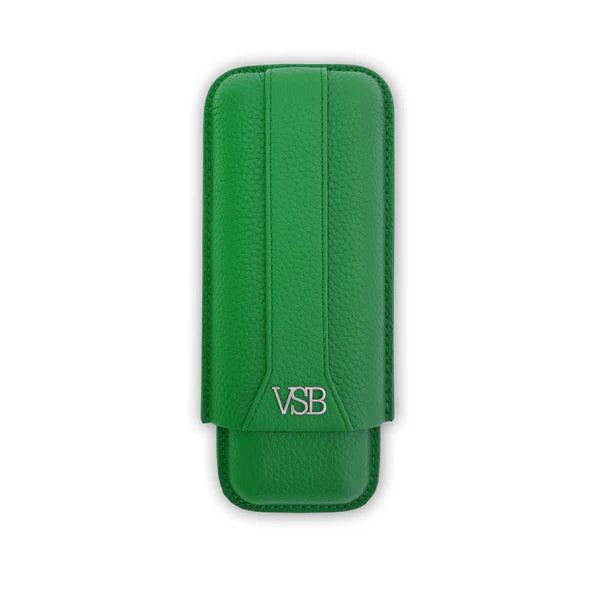 Green Leather 2 Finger Cigar Pouch