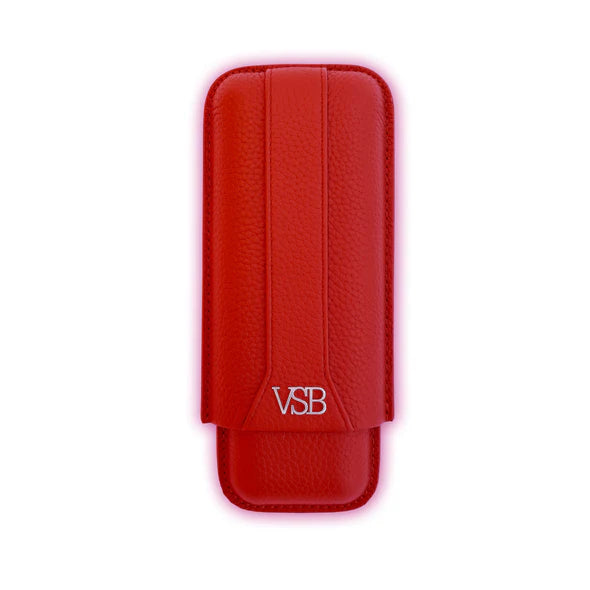 Red Leather 2 Finger Cigar Pouch