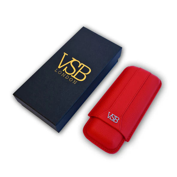 Red Leather 2 Finger Cigar Pouch