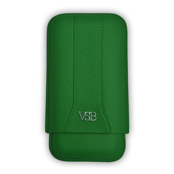 Green Leather 3 Finger Cigar Pouch