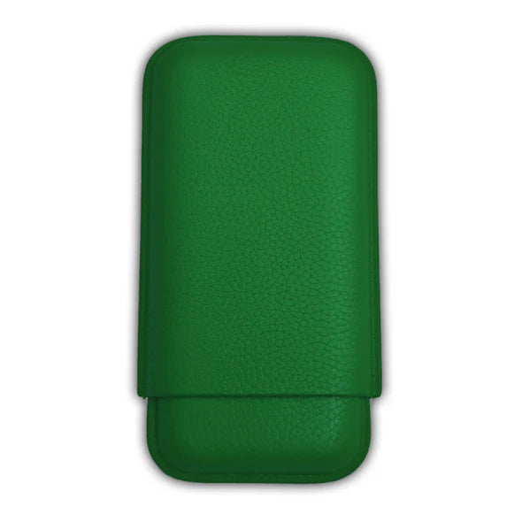 Green Leather 3 Finger Cigar Pouch