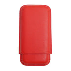 Red Leather 3 Finger Cigar Pouch